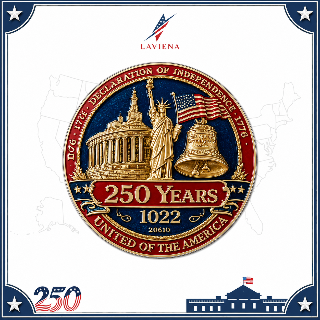 Laviena USA 250th Anniversary Commemorative Brooch Pin Collection