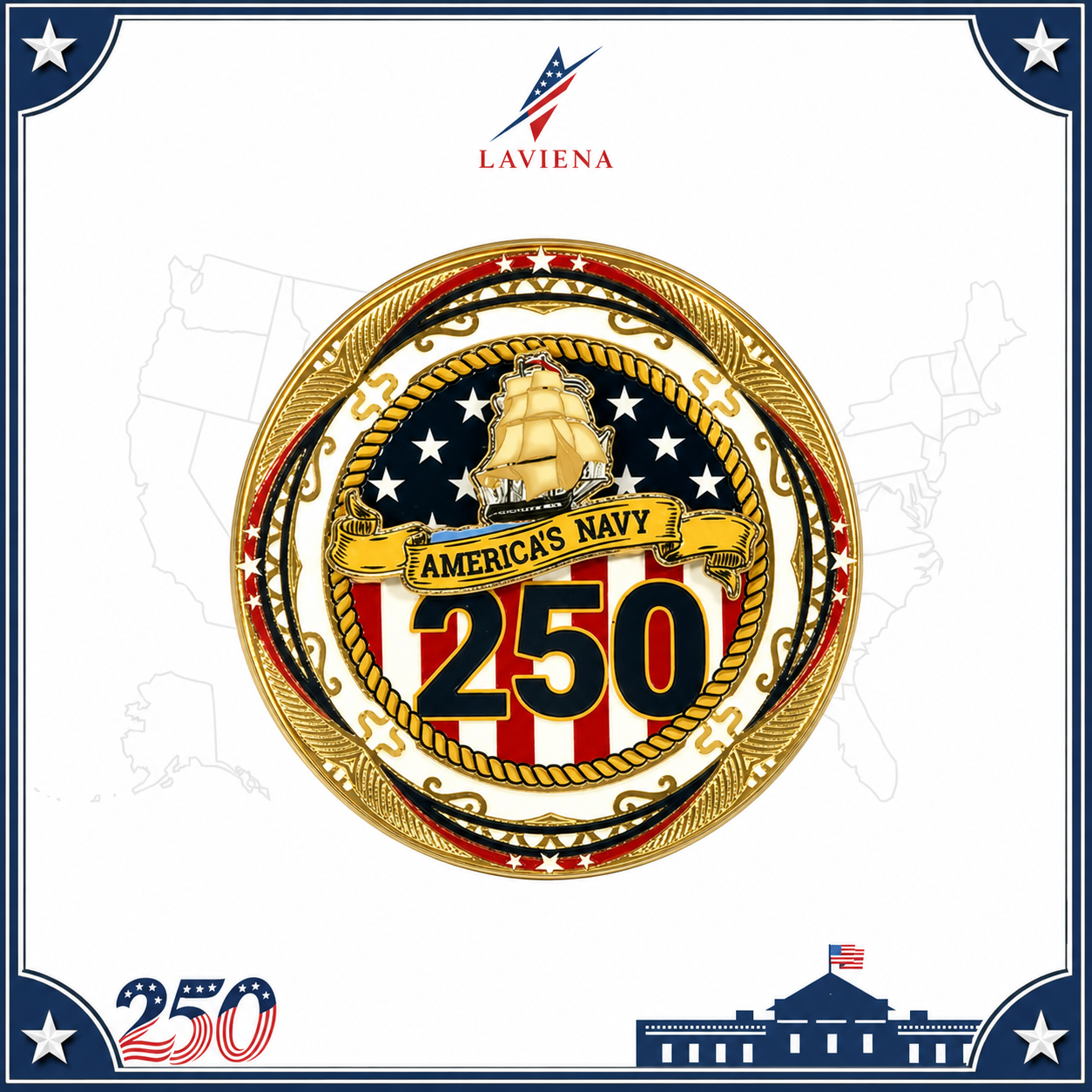 Laviena USA 250th Anniversary Commemorative Brooch Pin Collection