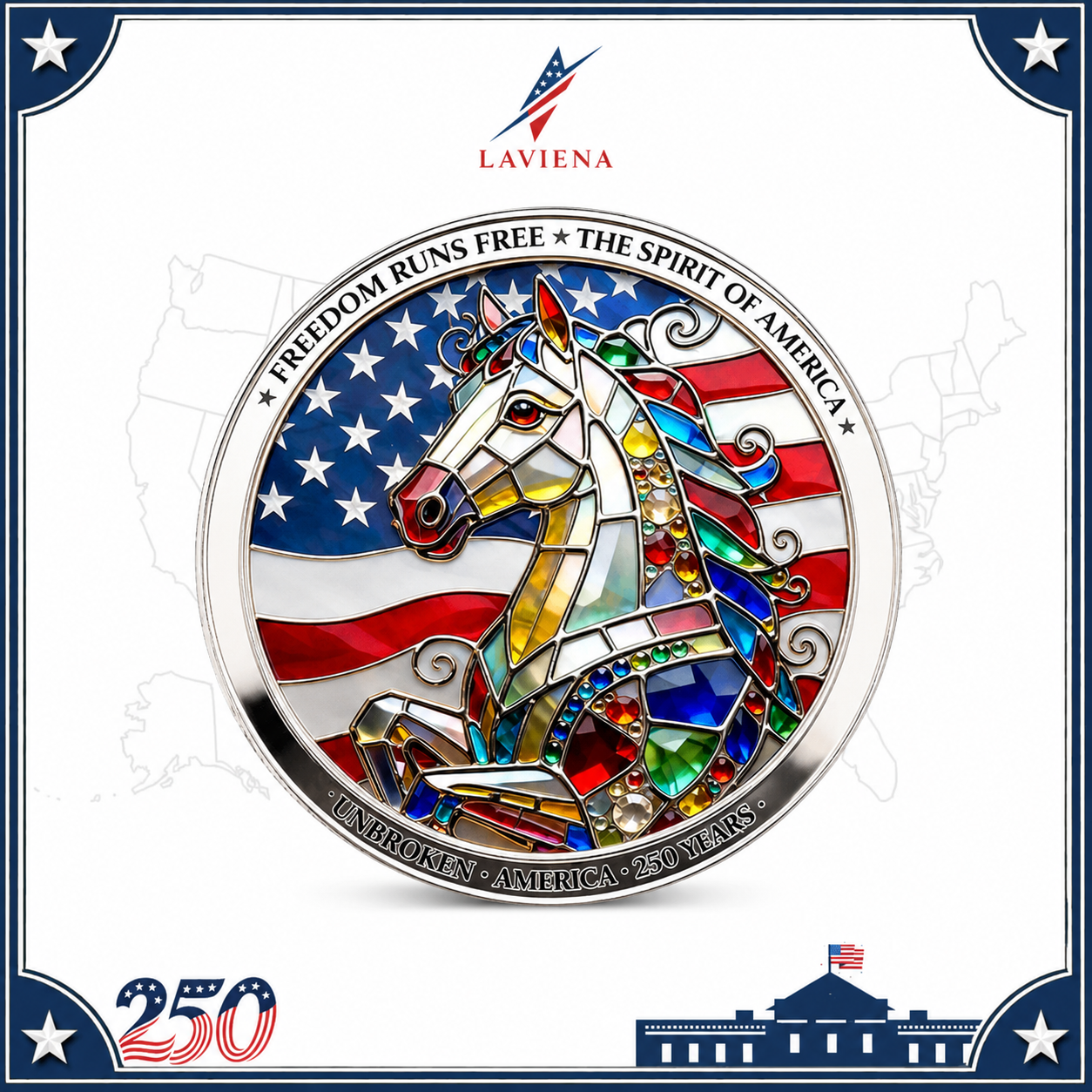 Laviena USA 250th Anniversary Commemorative Brooch Pin Collection