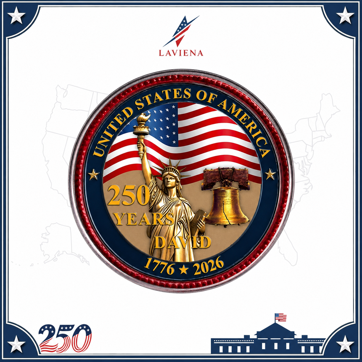 Laviena USA 250th Anniversary Commemorative Brooch Pin Collection