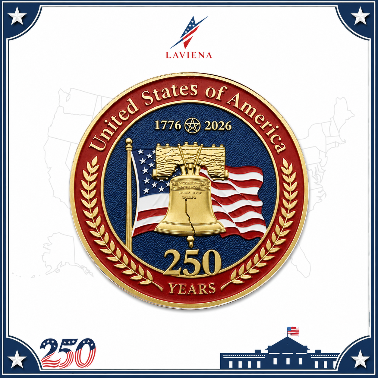 Laviena USA 250th Anniversary Commemorative Brooch Pin Collection