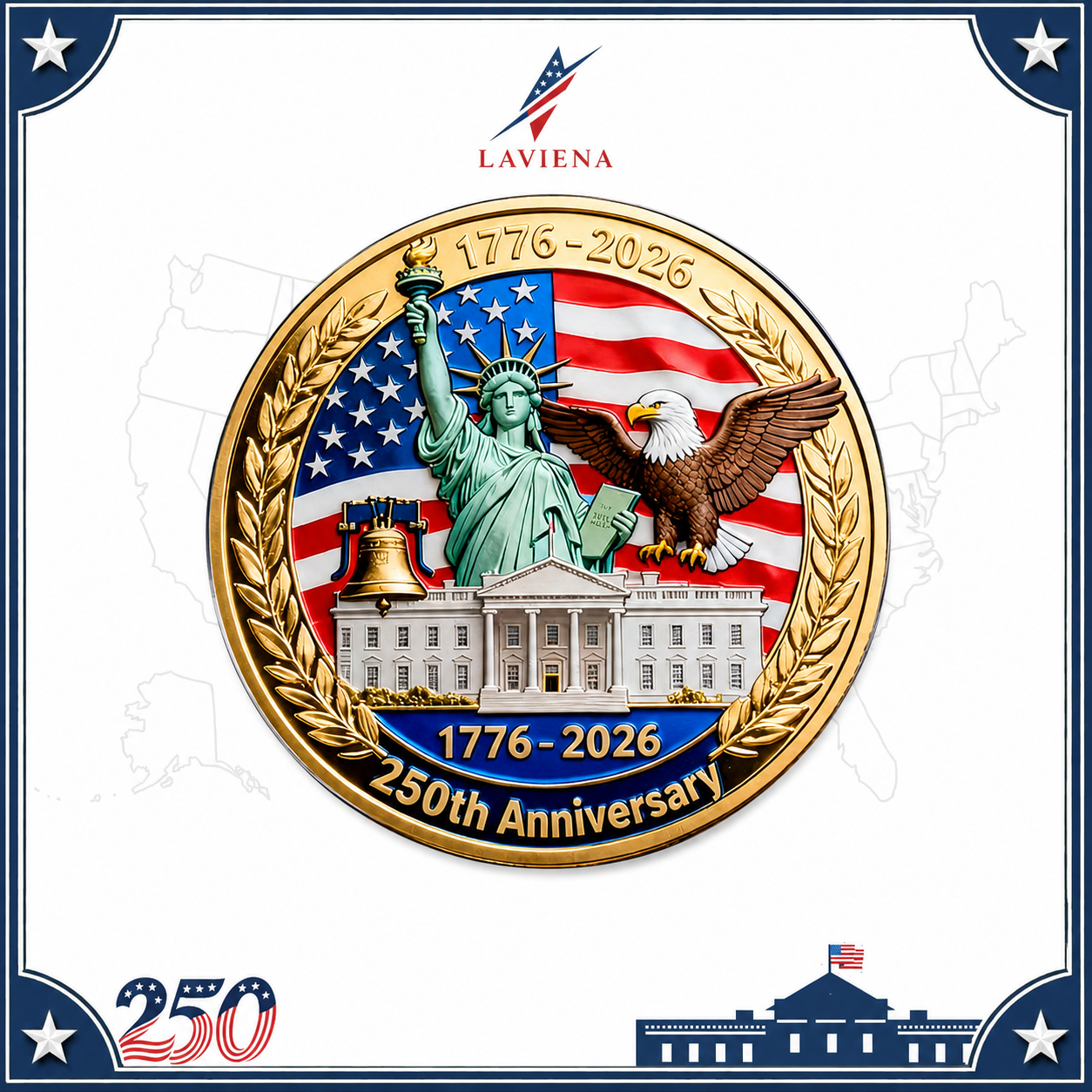 Laviena USA 250th Anniversary Commemorative Brooch Pin Collection