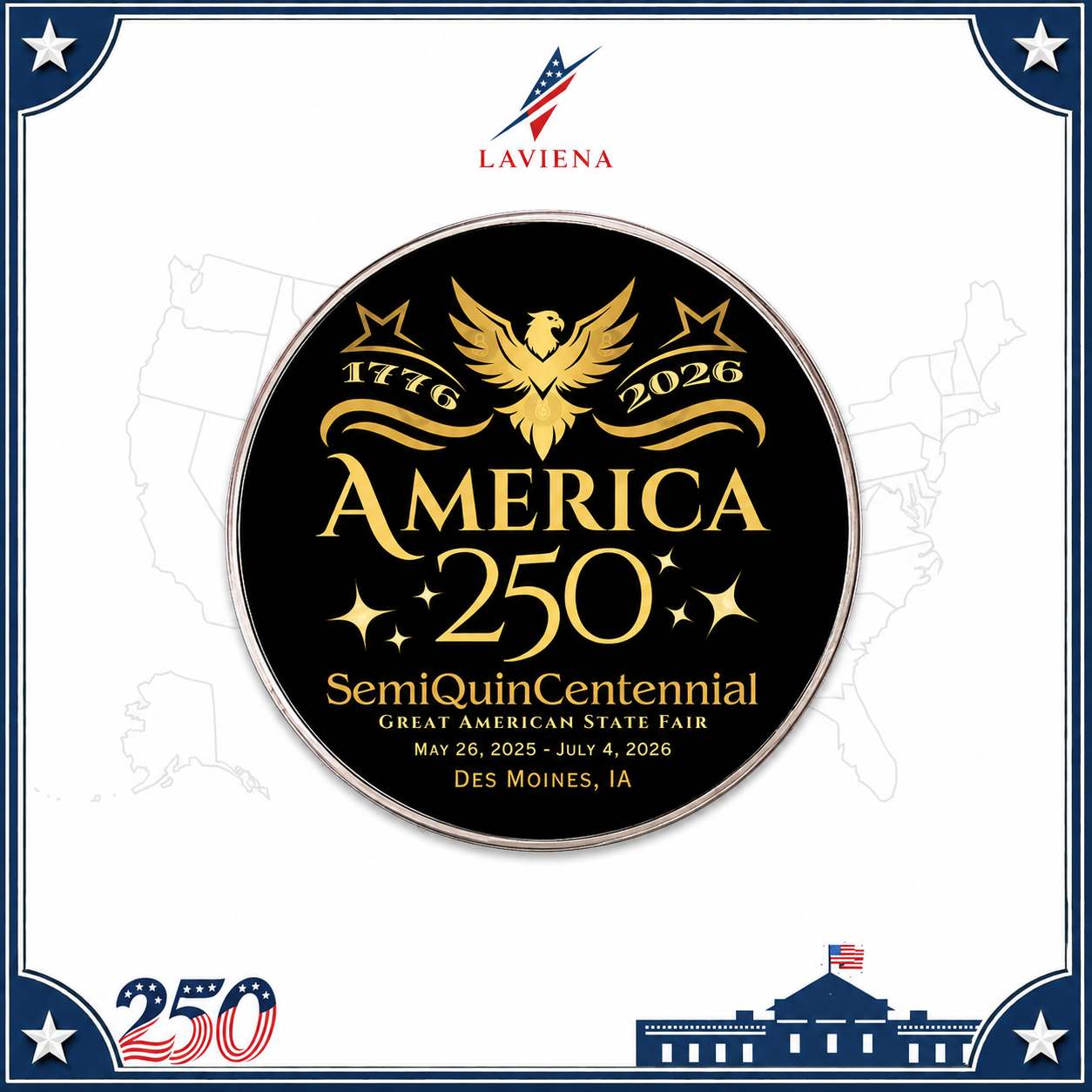 Laviena USA 250th Anniversary Commemorative Brooch Pin Collection