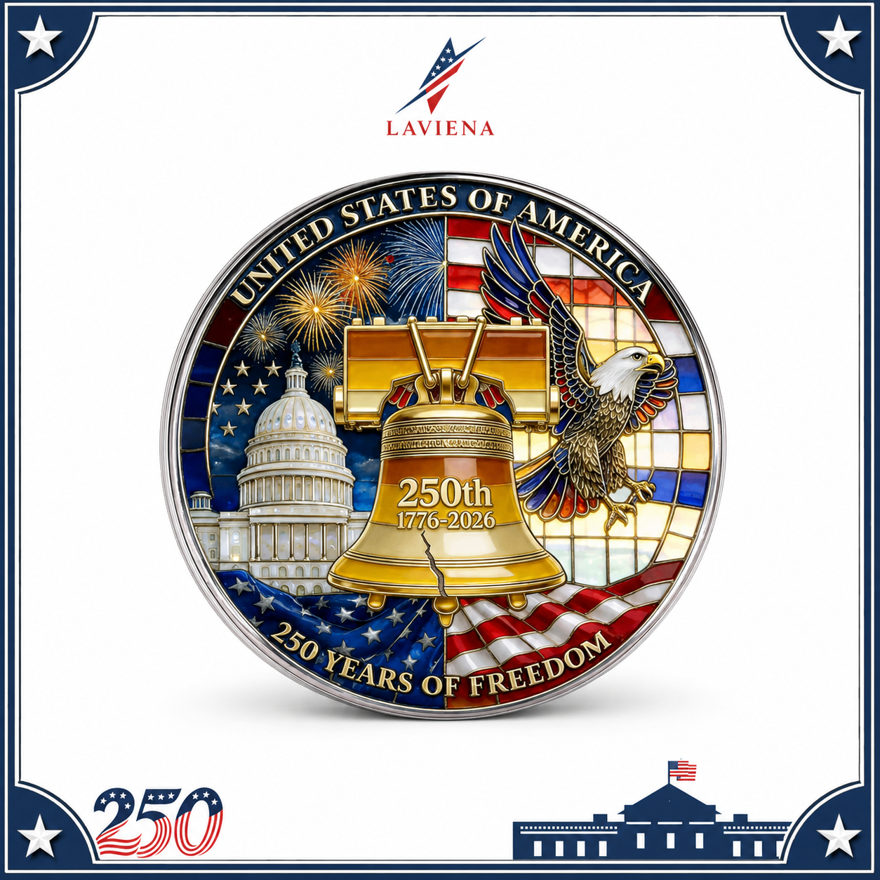 Laviena USA 250th Anniversary Commemorative Brooch Pin Collection