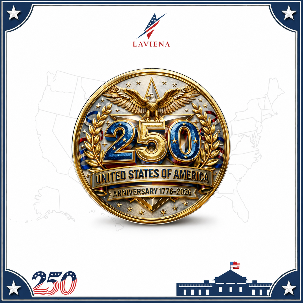 Laviena USA 250th Anniversary Commemorative Brooch Pin Collection