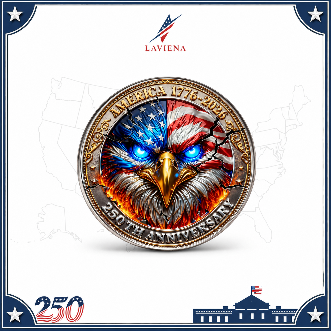 Laviena USA 250th Anniversary Commemorative Brooch Pin Collection
