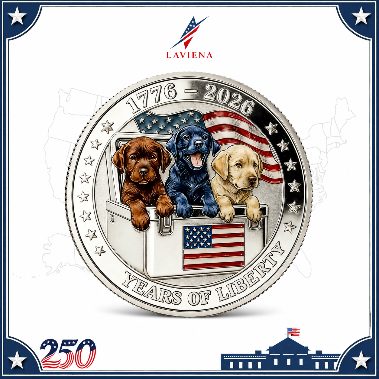 Laviena USA 250th Anniversary Patriotic Commemorative Coin Collection