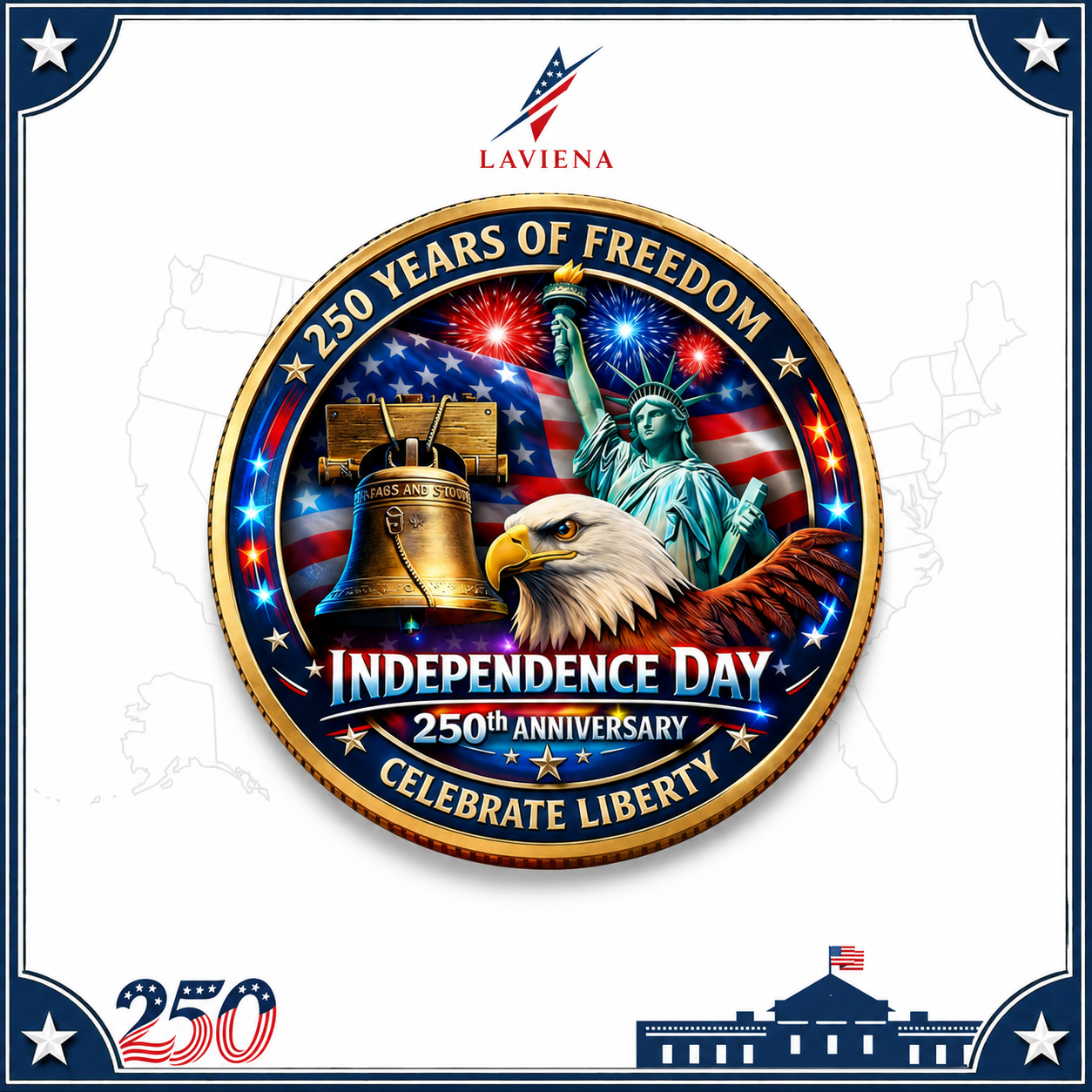 Laviena USA 250th Anniversary Patriotic Commemorative Coin Collection