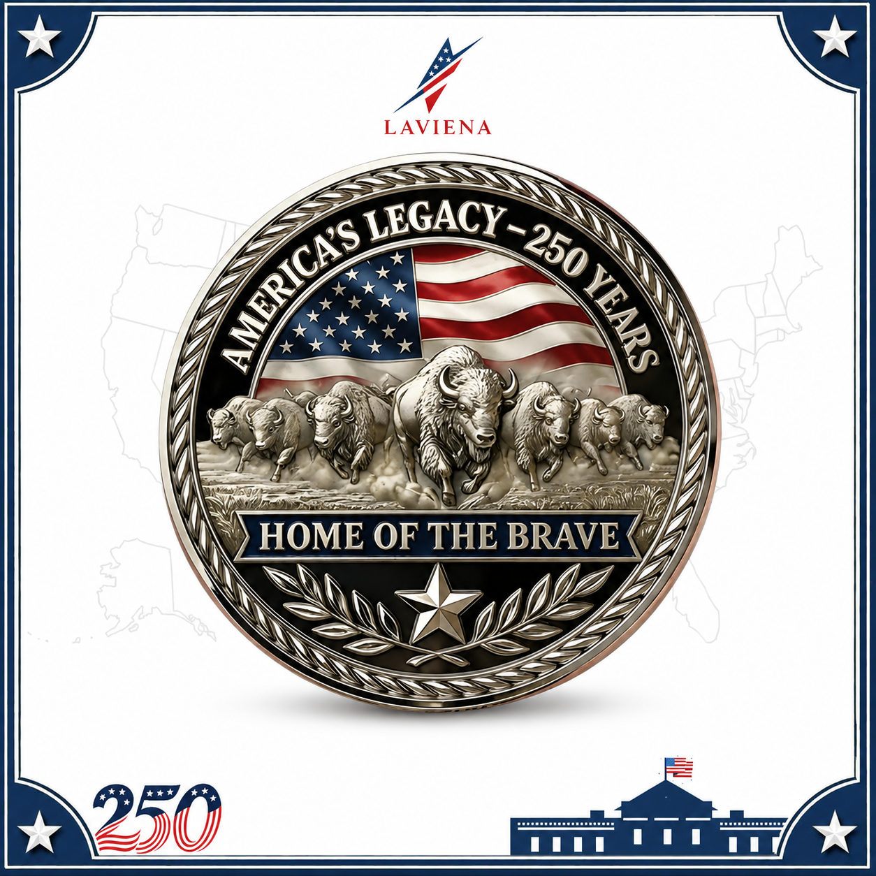 Laviena USA 250th Anniversary Patriotic Commemorative Coin Collection