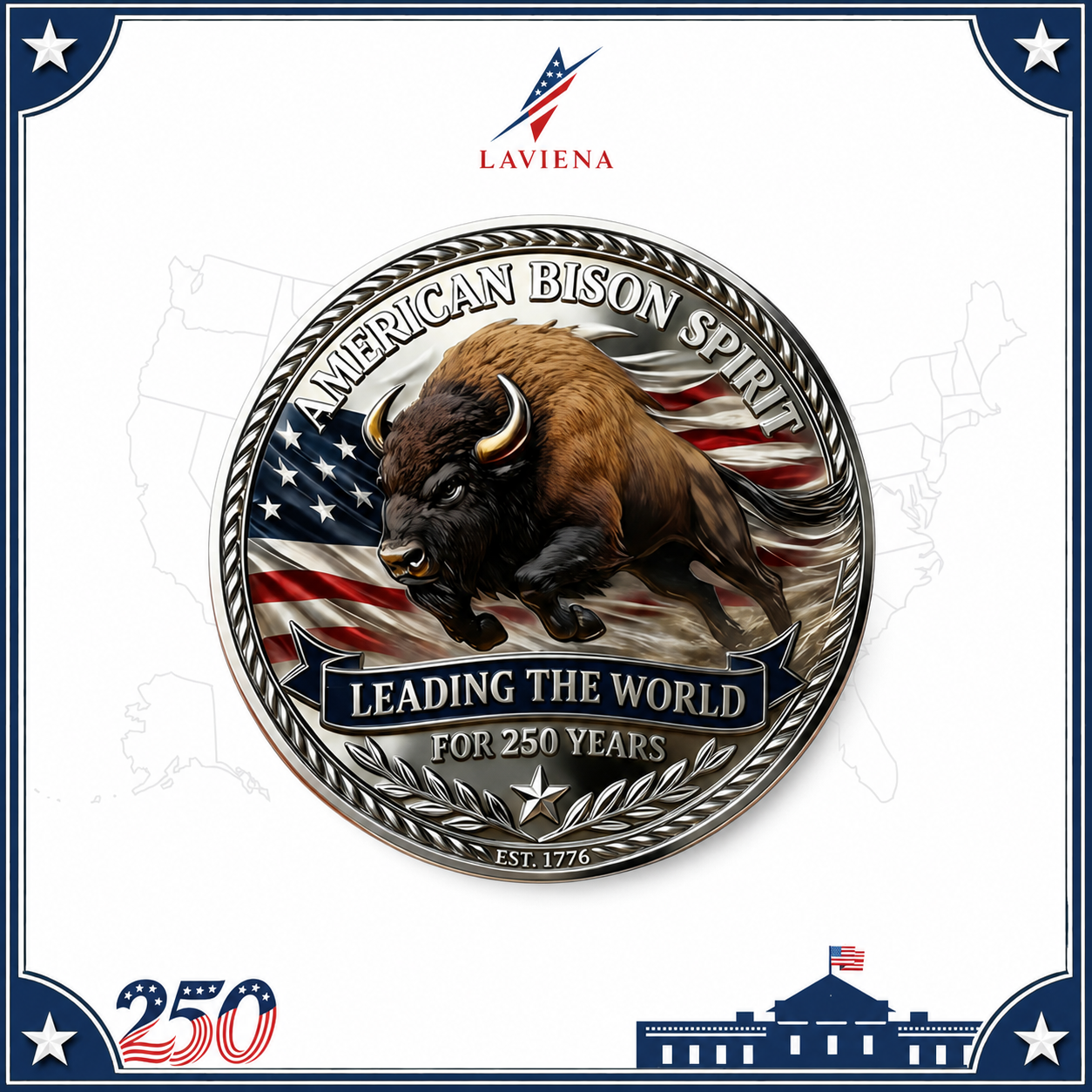 Laviena USA 250th Anniversary Patriotic Commemorative Coin Collection