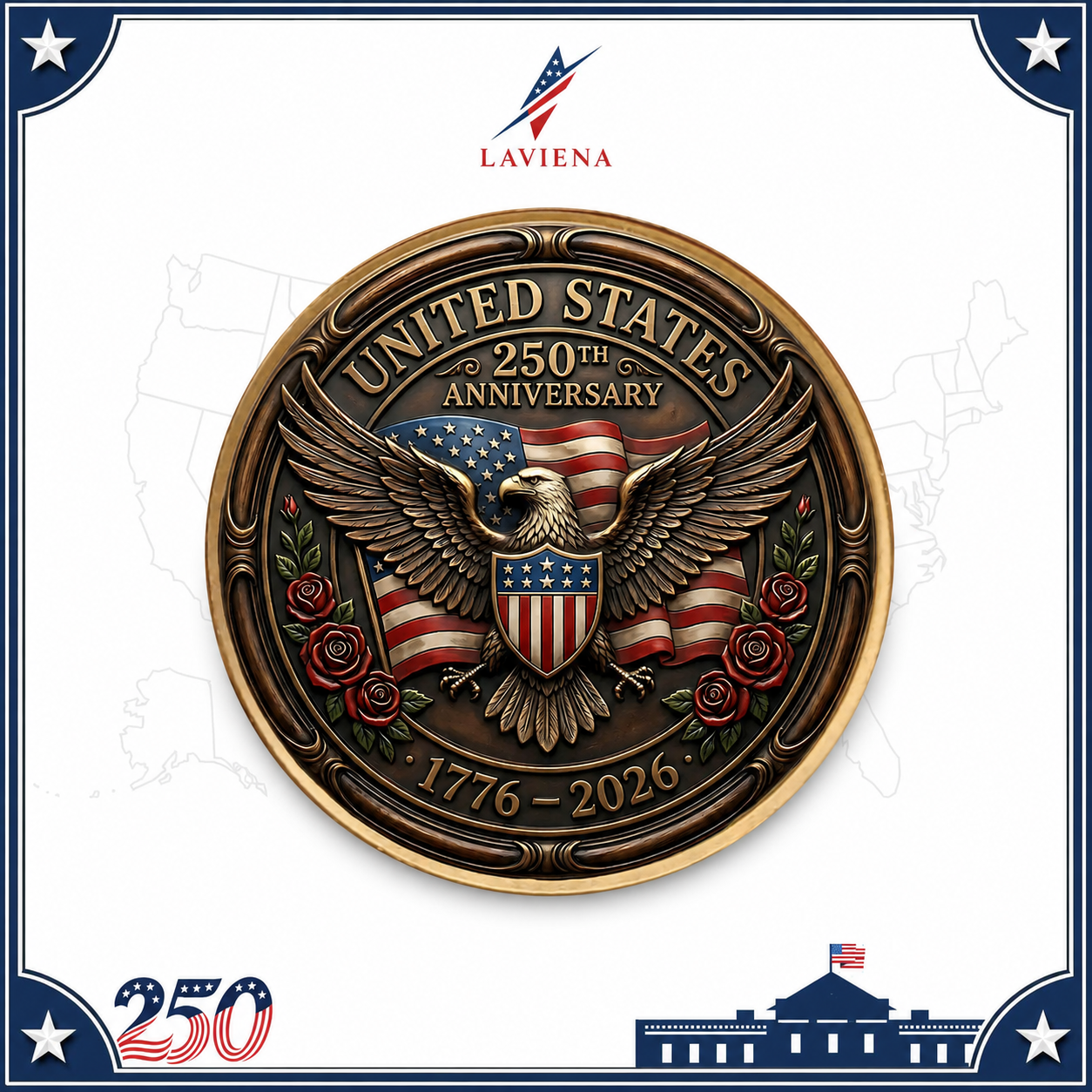 Laviena USA 250th Anniversary Patriotic Commemorative Coin Collection