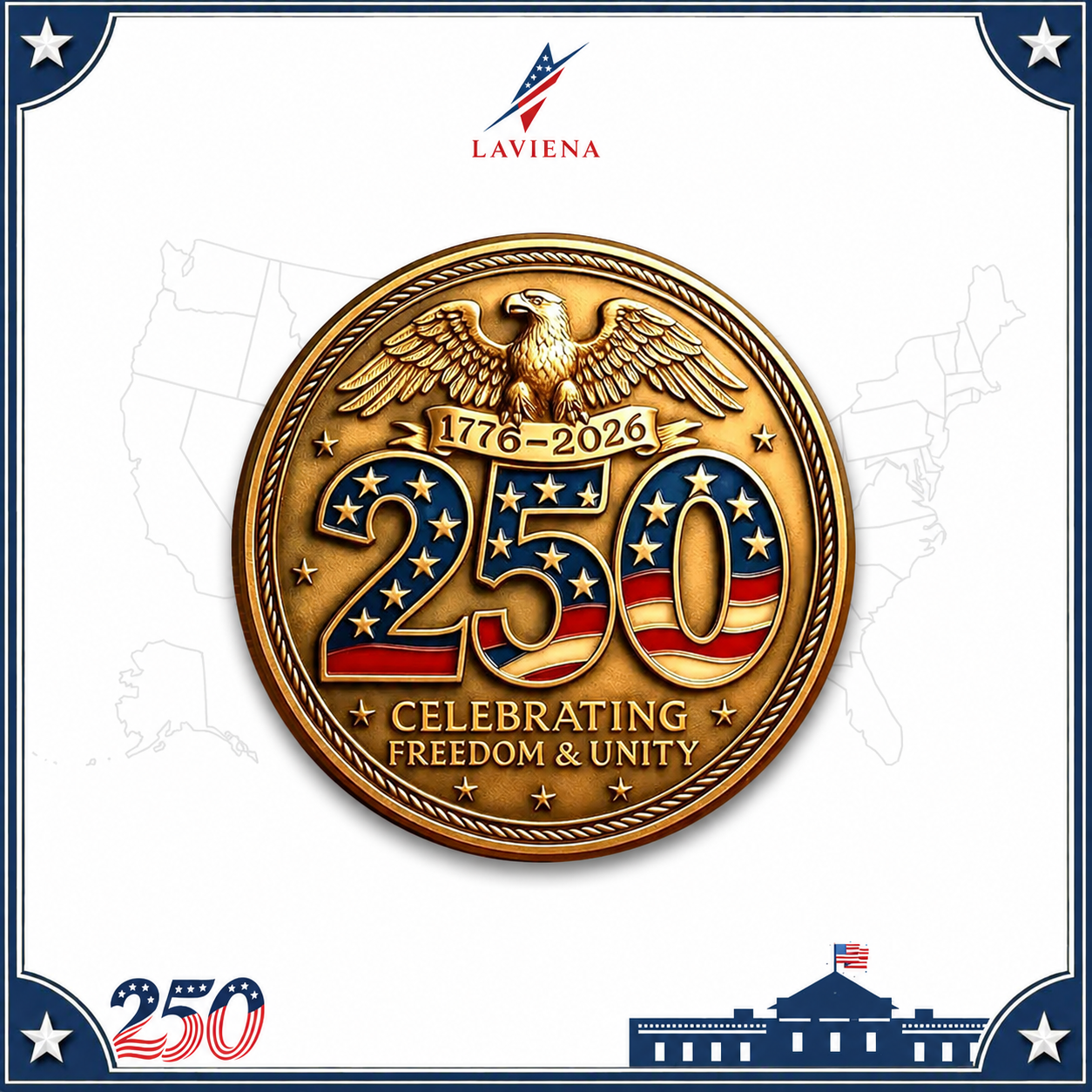 Laviena USA 250th Anniversary Patriotic Commemorative Coin Collection