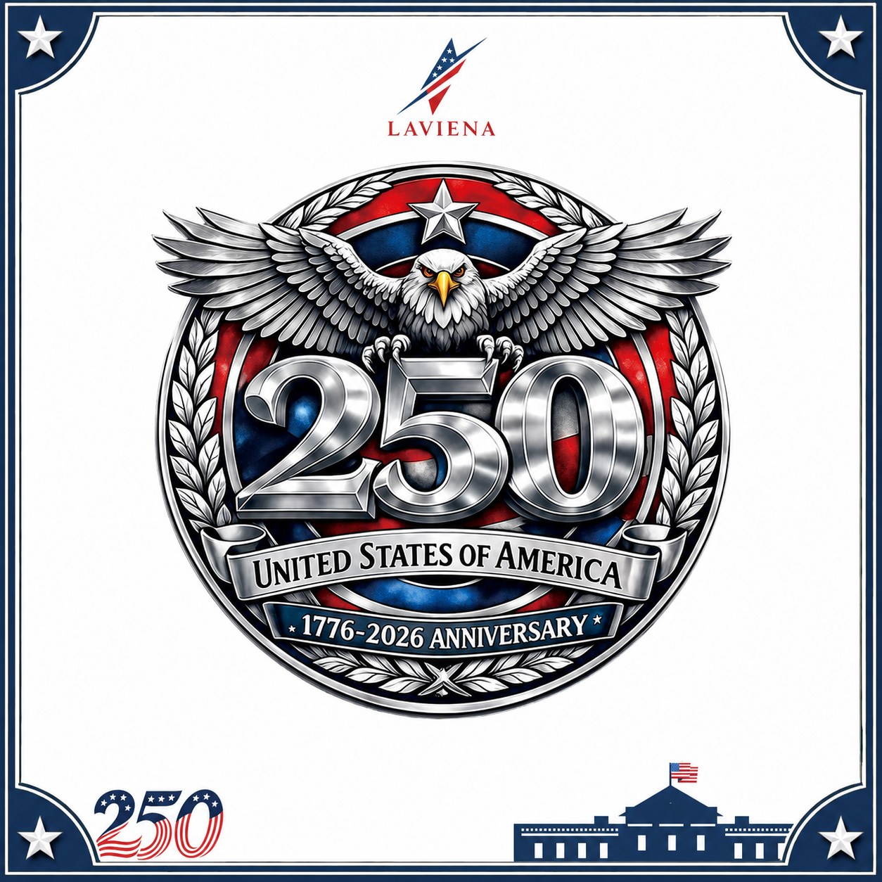 Laviena America 250th Patriotic Wooden Door Wreath