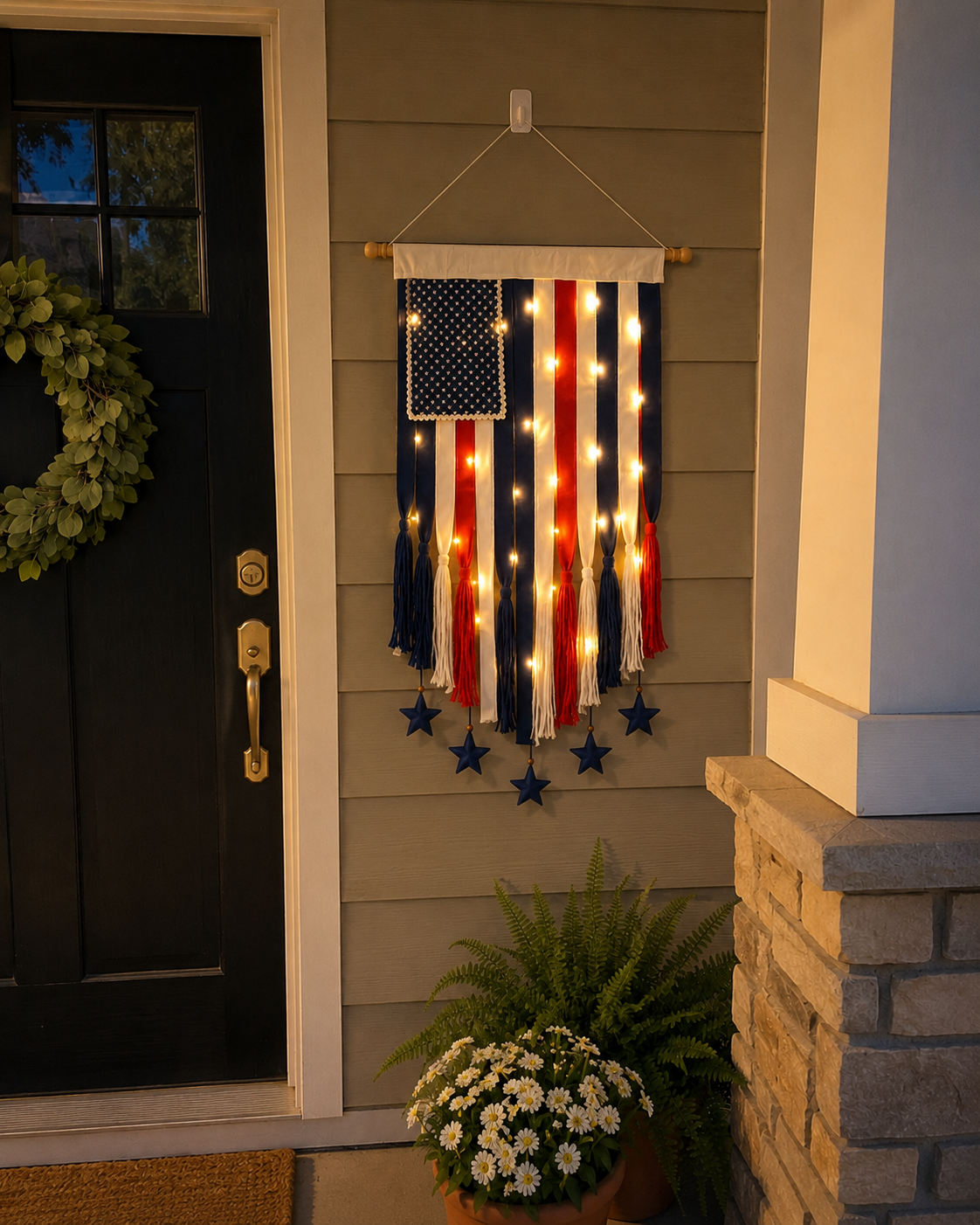 Laviena USA 250th Anniversary Patriotic Flag Wall Hanging Banner