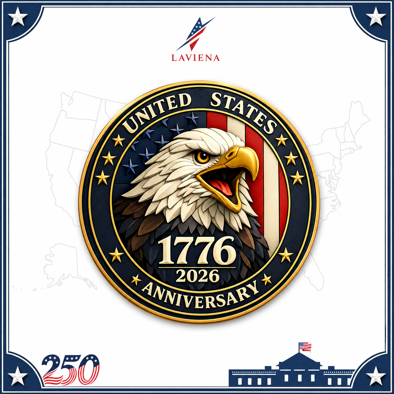 Laviena USA 250th Anniversary Patriotic Commemorative Coin Collection