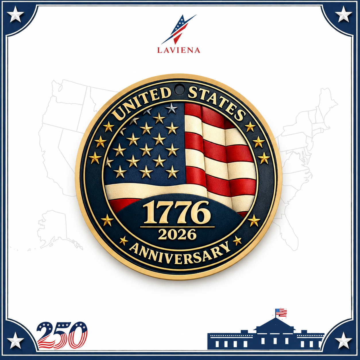 Laviena USA 250th Anniversary Patriotic Commemorative Coin Collection