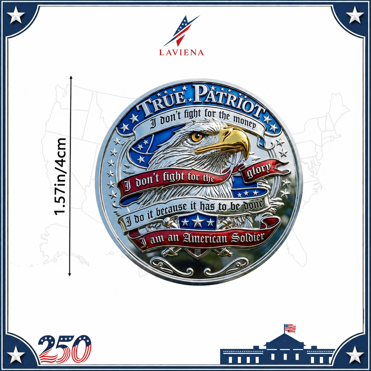 Laviena USA 250th Anniversary 3D Embossed Commemorative Coin Collection