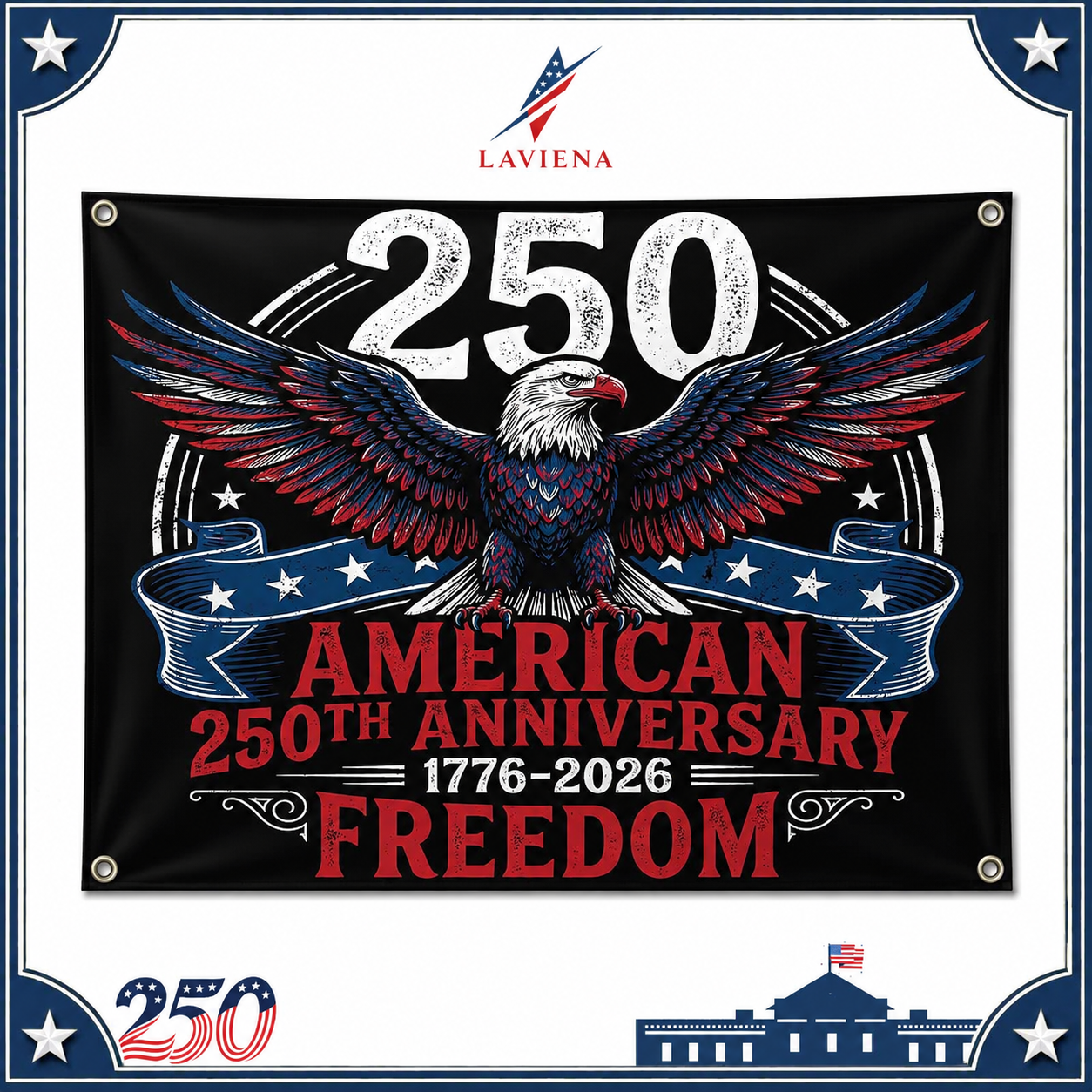 Laviena USA 250th Anniversary Patriotic Photography Backdrop Cloth Collection