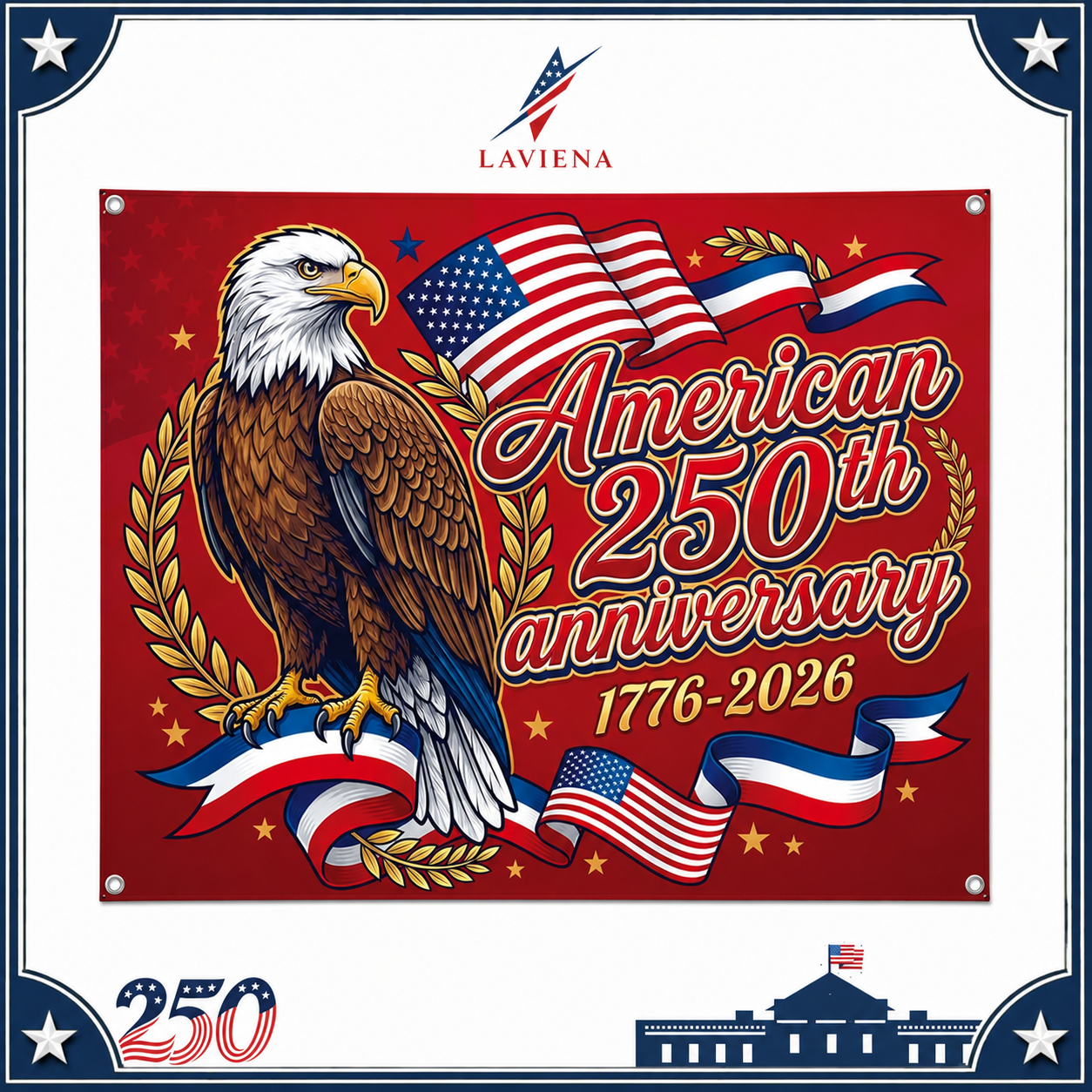 Laviena USA 250th Anniversary Patriotic Photography Backdrop Cloth Collection