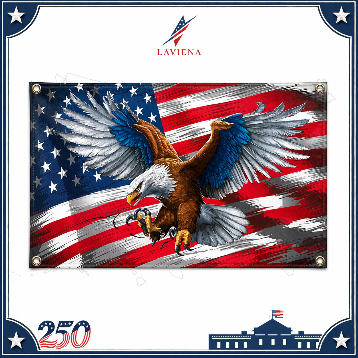 Laviena USA 250th Anniversary Patriotic Photography Backdrop Cloth Collection