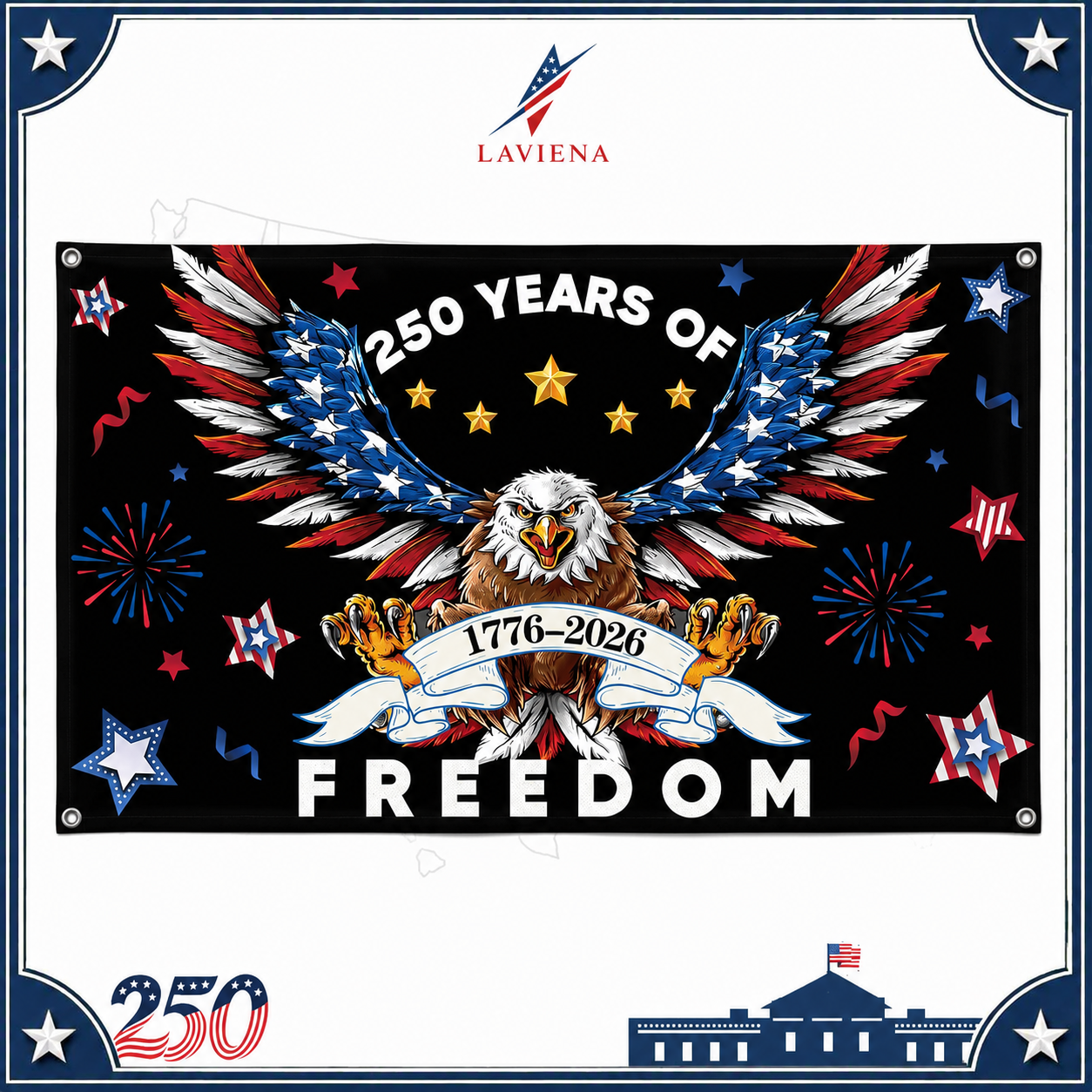 Laviena USA 250th Anniversary Patriotic Photography Backdrop Cloth Collection