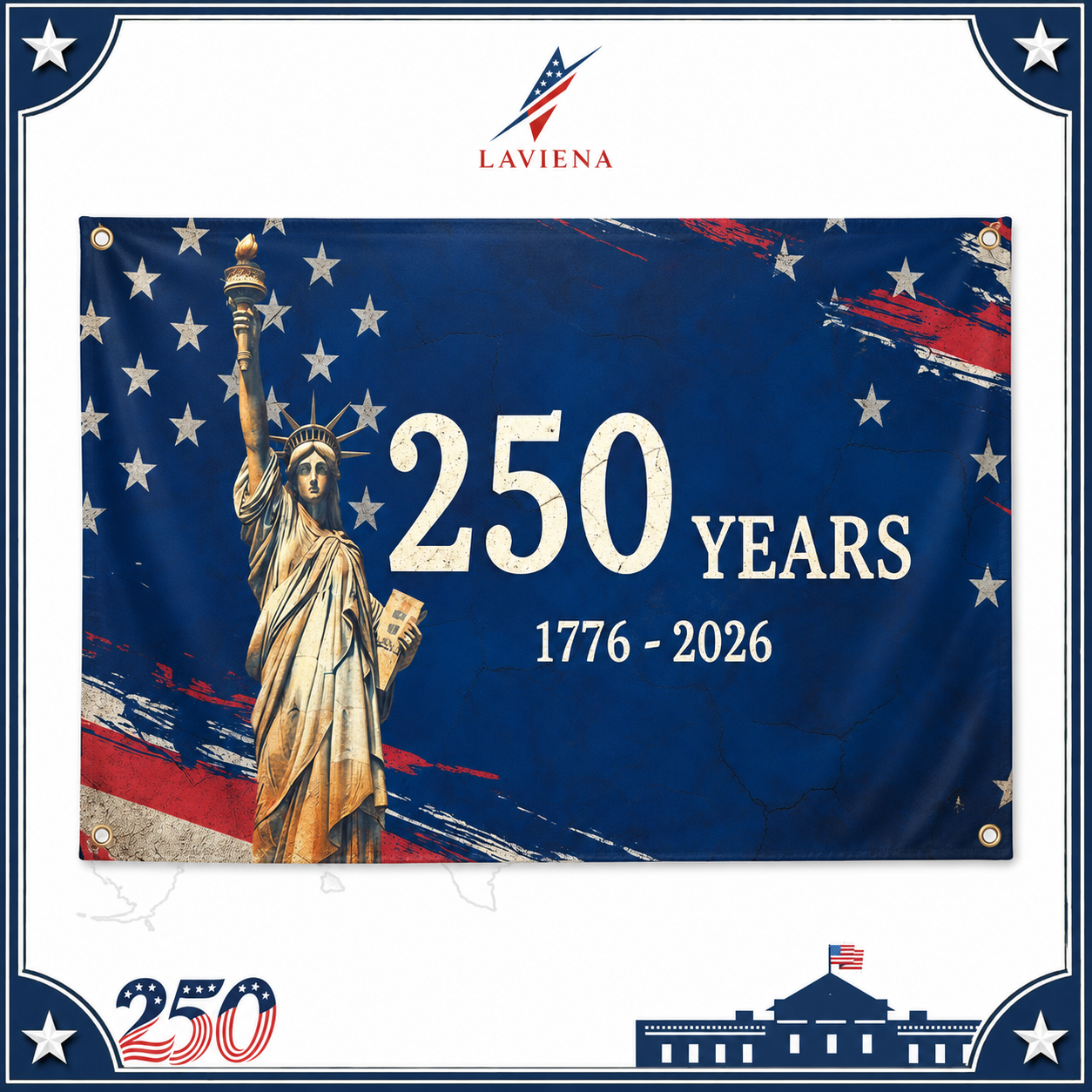Laviena USA 250th Anniversary Patriotic Photography Backdrop Cloth Collection