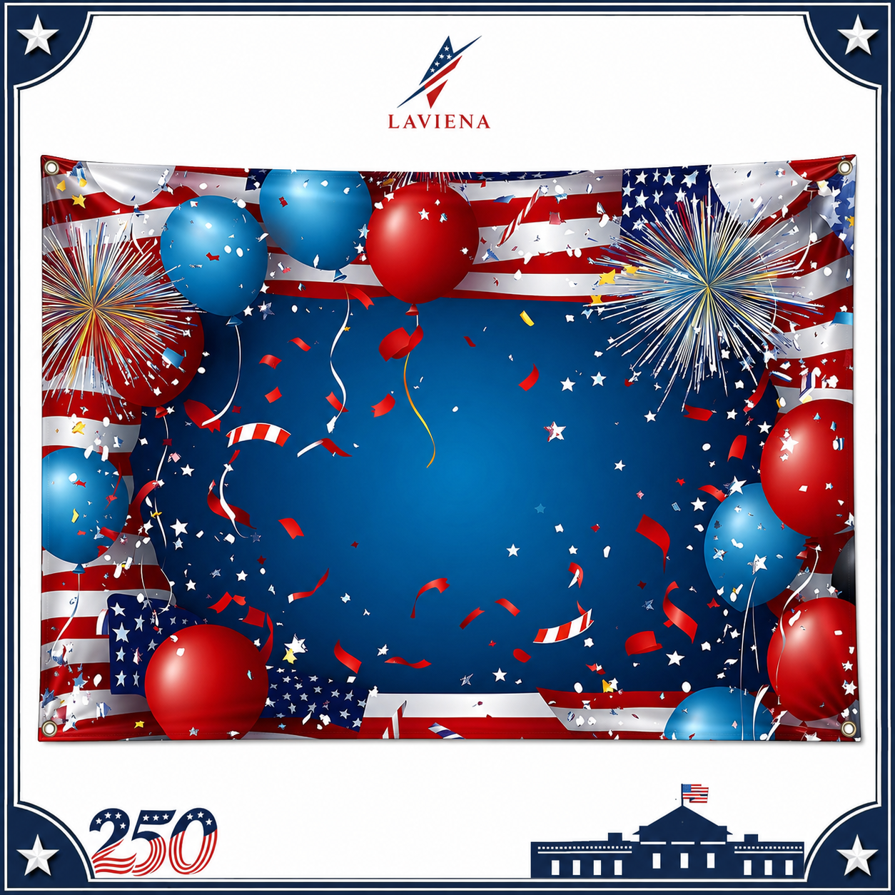Laviena USA 250th Anniversary Patriotic Photography Backdrop Cloth Collection