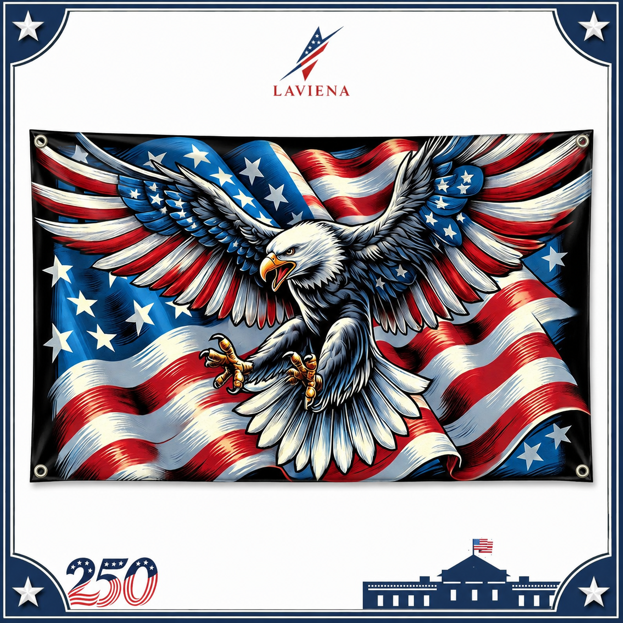 Laviena USA 250th Anniversary Patriotic Photography Backdrop Cloth Collection