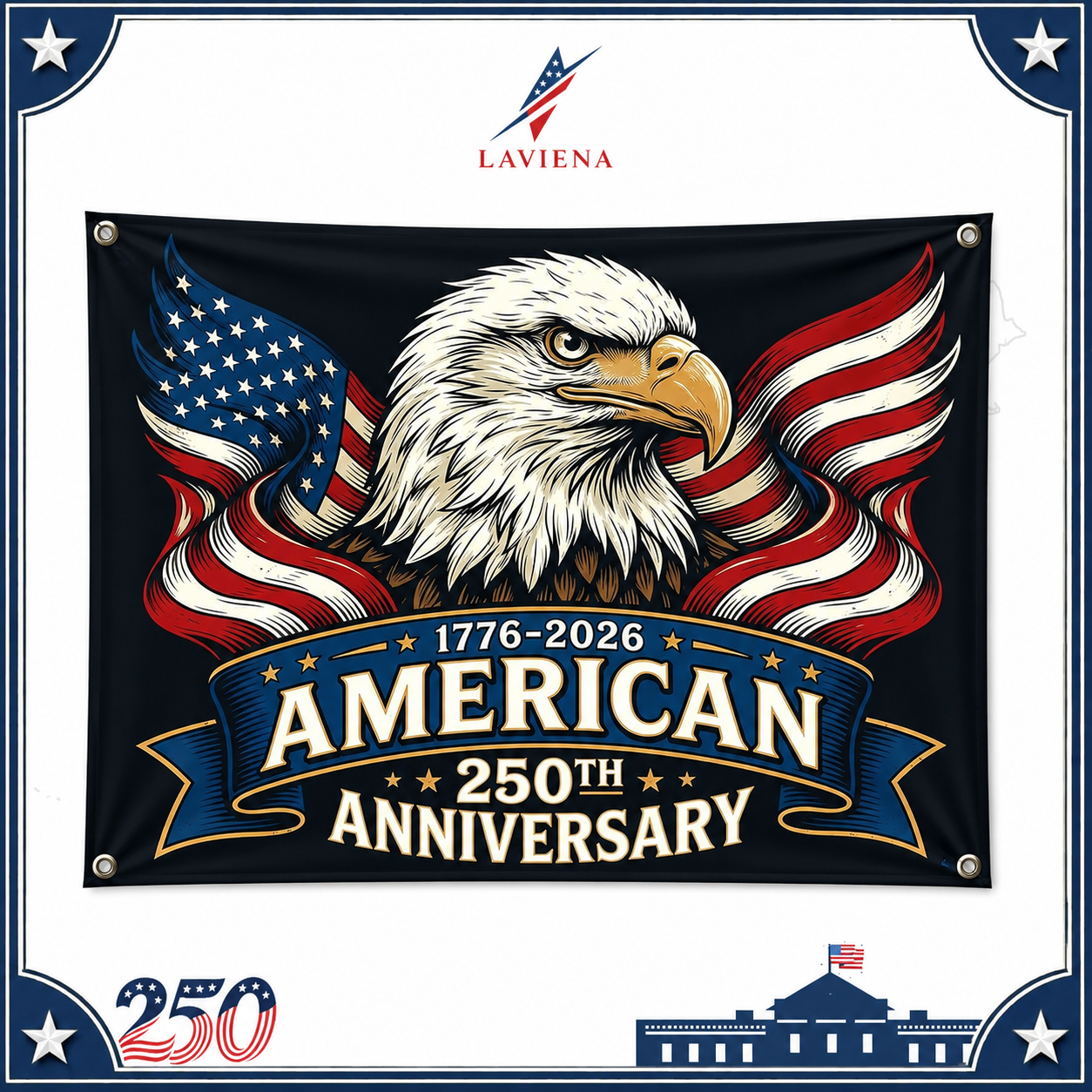 Laviena USA 250th Anniversary Patriotic Photography Backdrop Cloth Collection