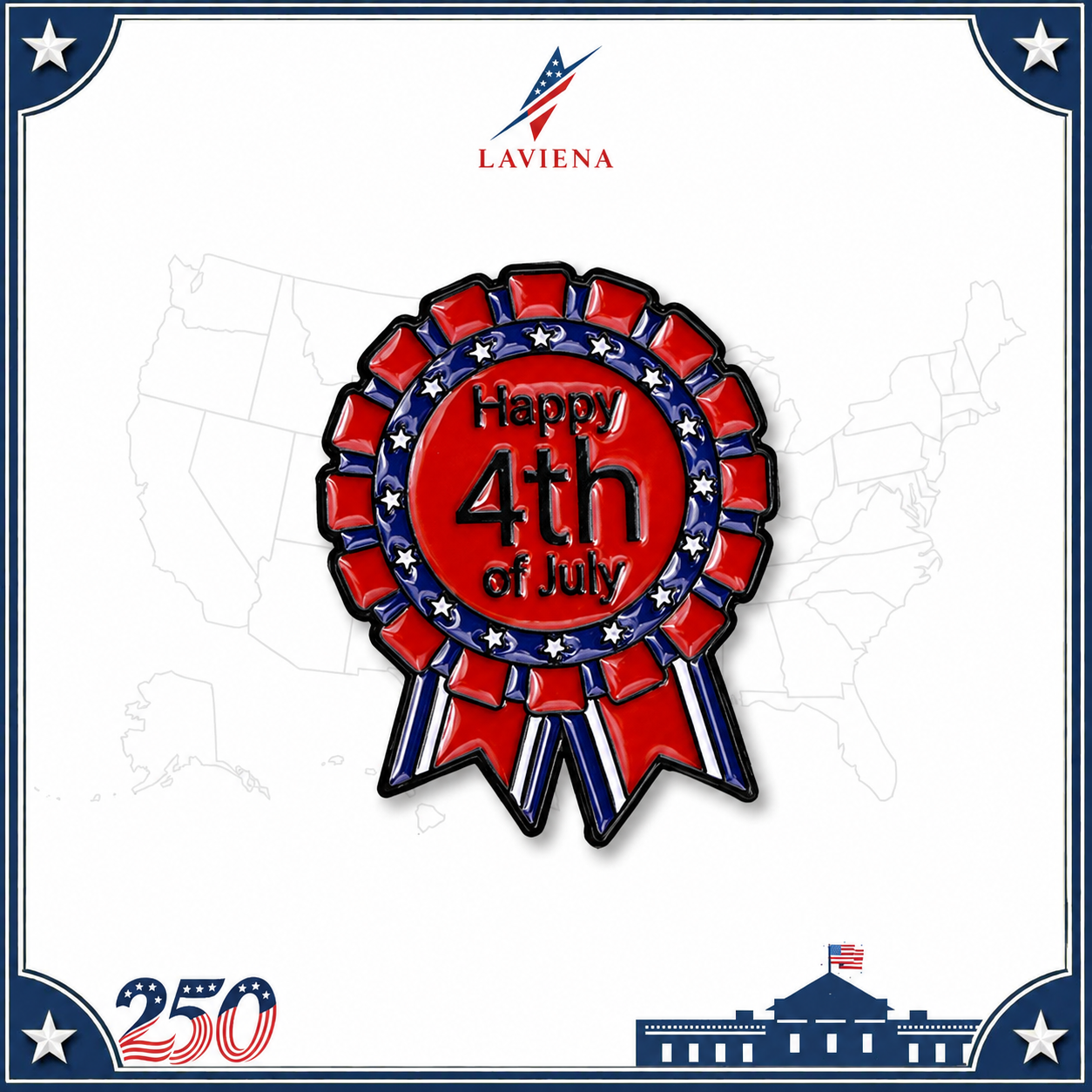Laviena Statue of Liberty USA 250th Anniversary Enamel Brooch