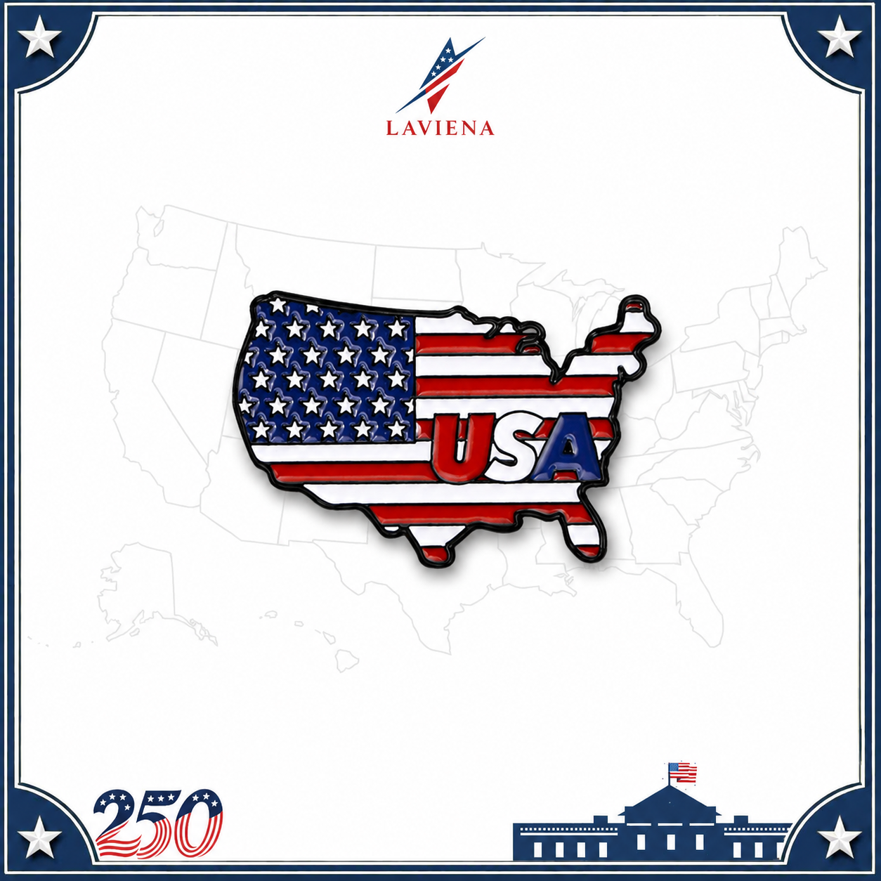 Laviena Statue of Liberty USA 250th Anniversary Enamel Brooch