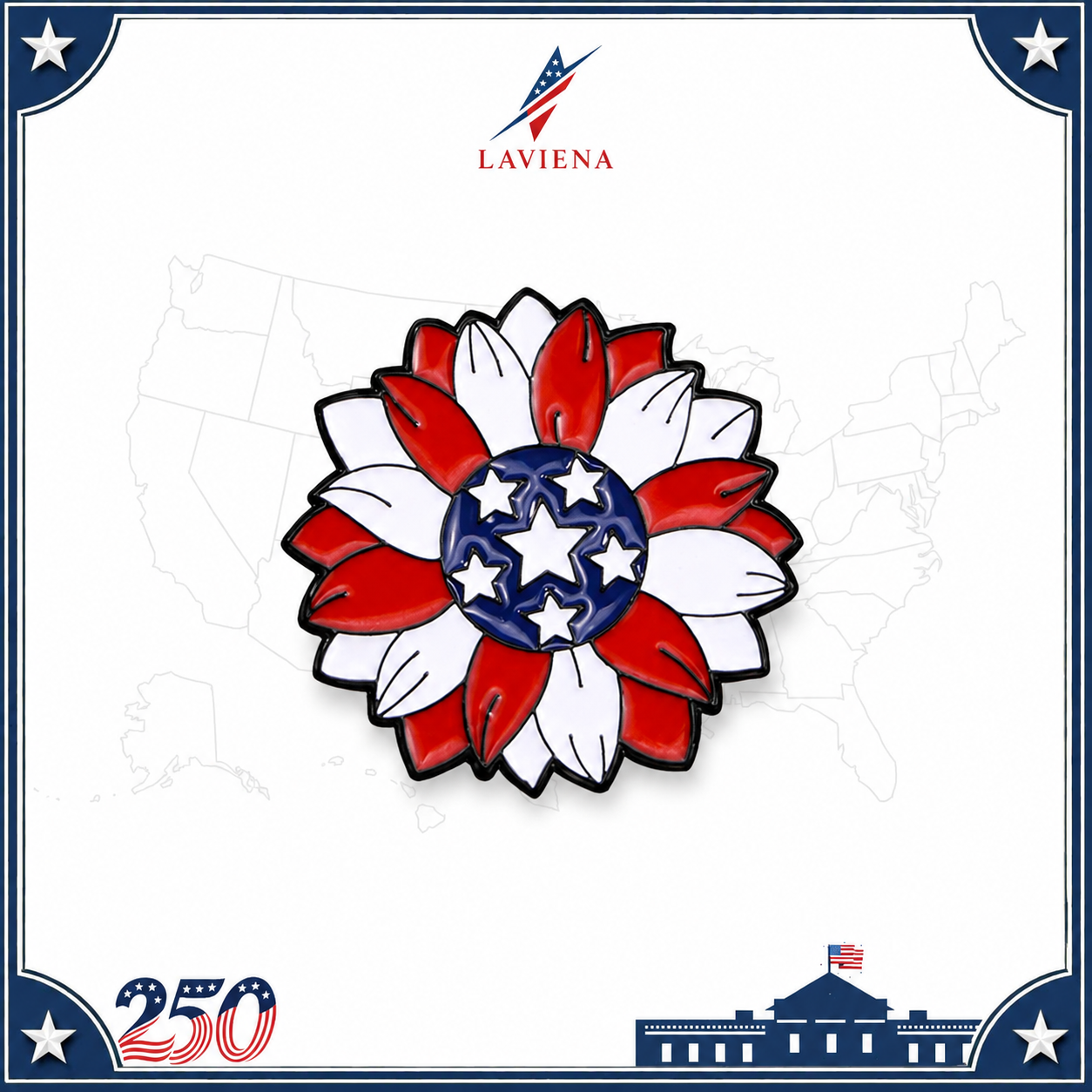 Laviena Statue of Liberty USA 250th Anniversary Enamel Brooch