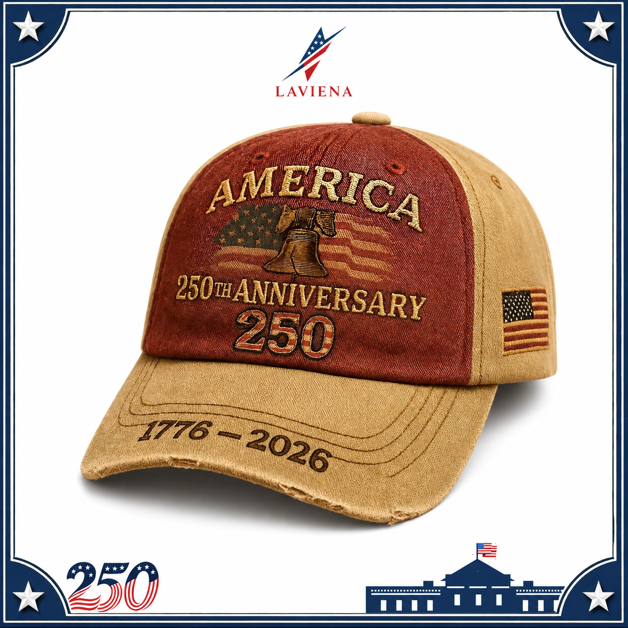 Laviena Liberty Bell USA 250th Anniversary Baseball Cap