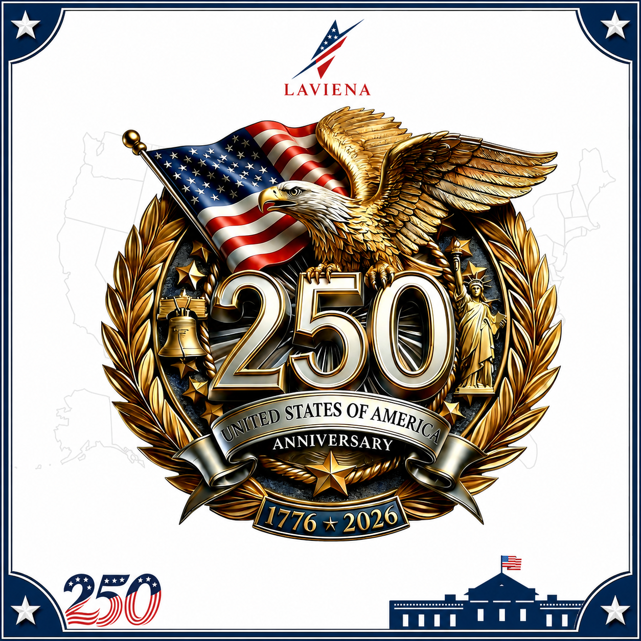 Laviena America 250th Patriotic Wooden Door Wreath