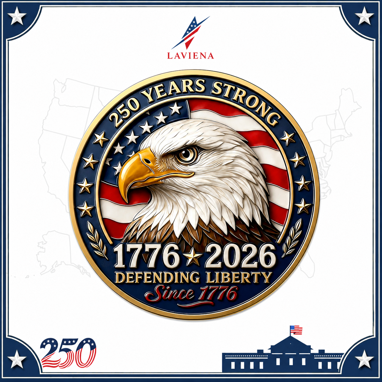 Laviena America 250th Patriotic Wooden Door Wreath