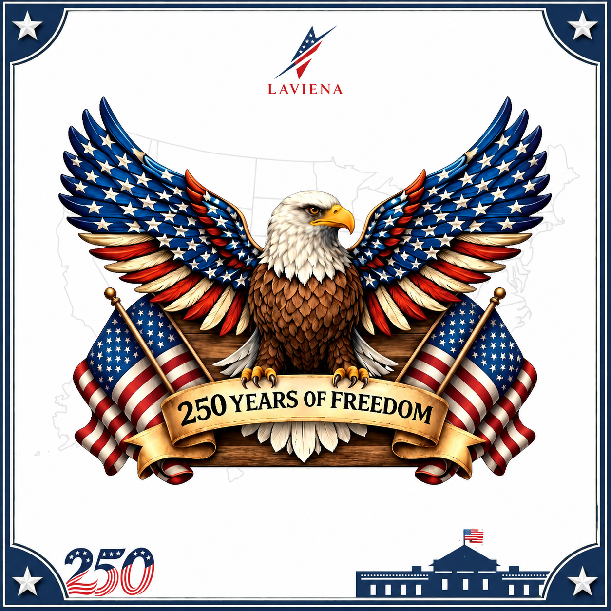 Laviena America 250th Patriotic Wooden Door Wreath
