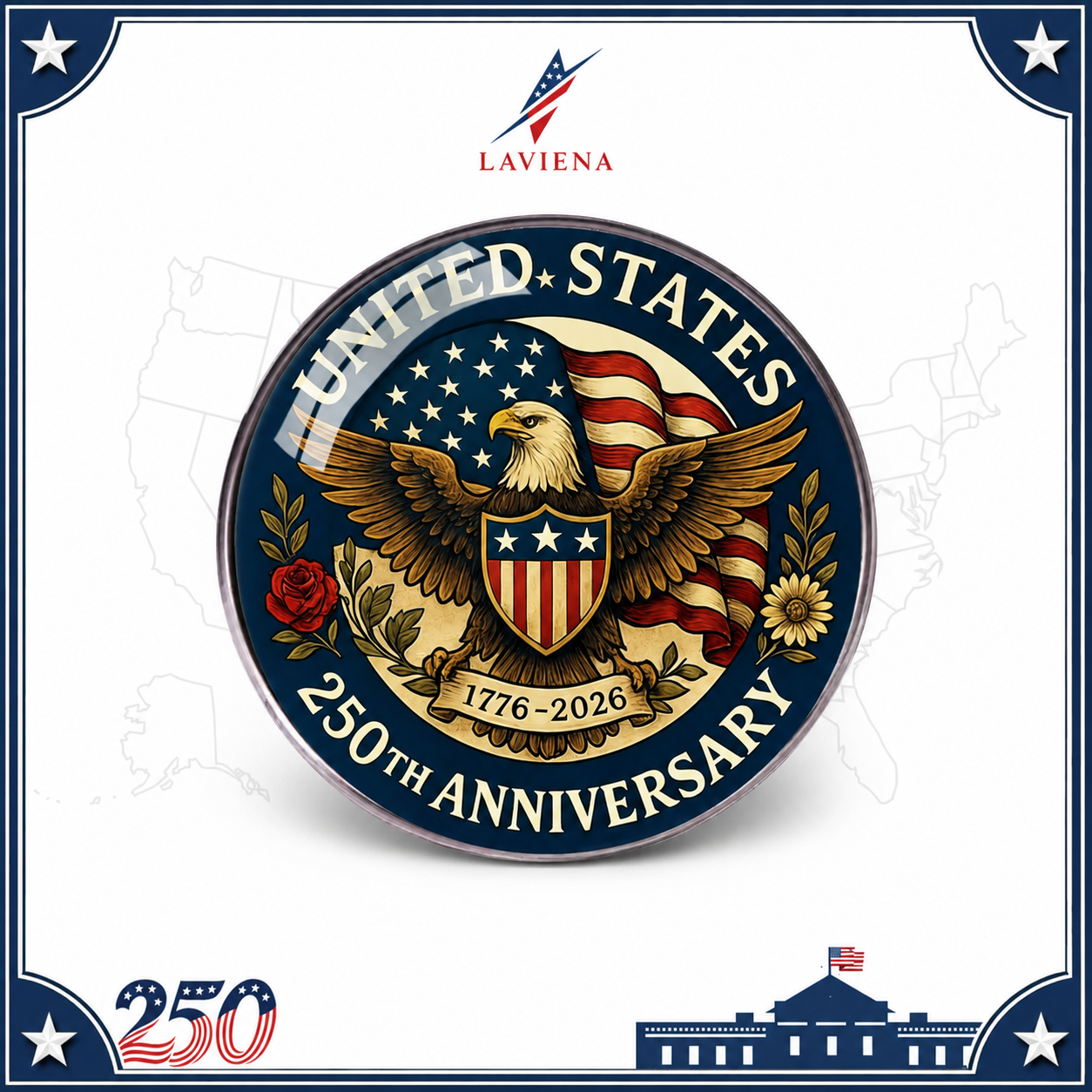 Laviena USA 250th Anniversary Patriotic Commemorative Coin Collection
