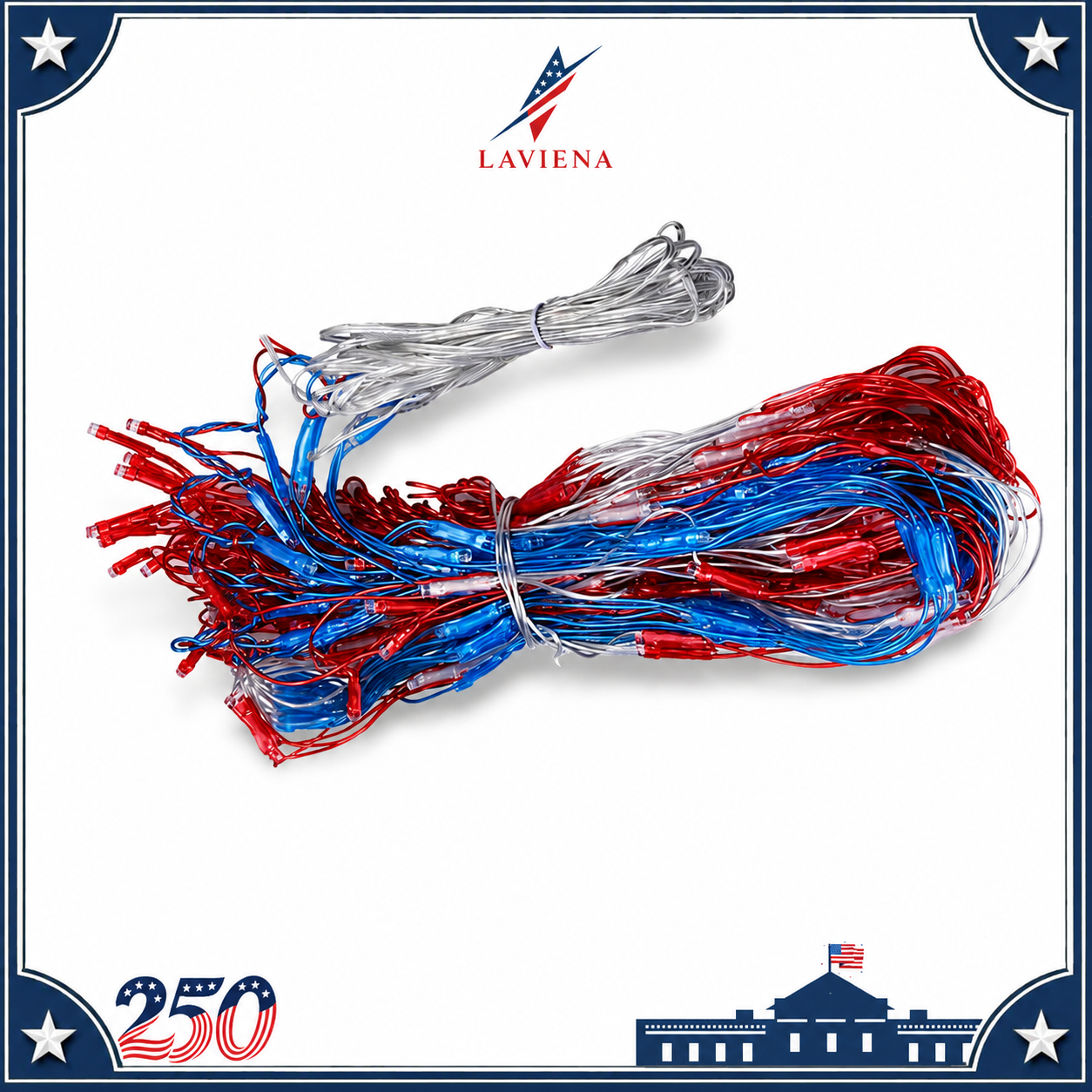 Laviena American Flag LED Net Light 2m x 1m