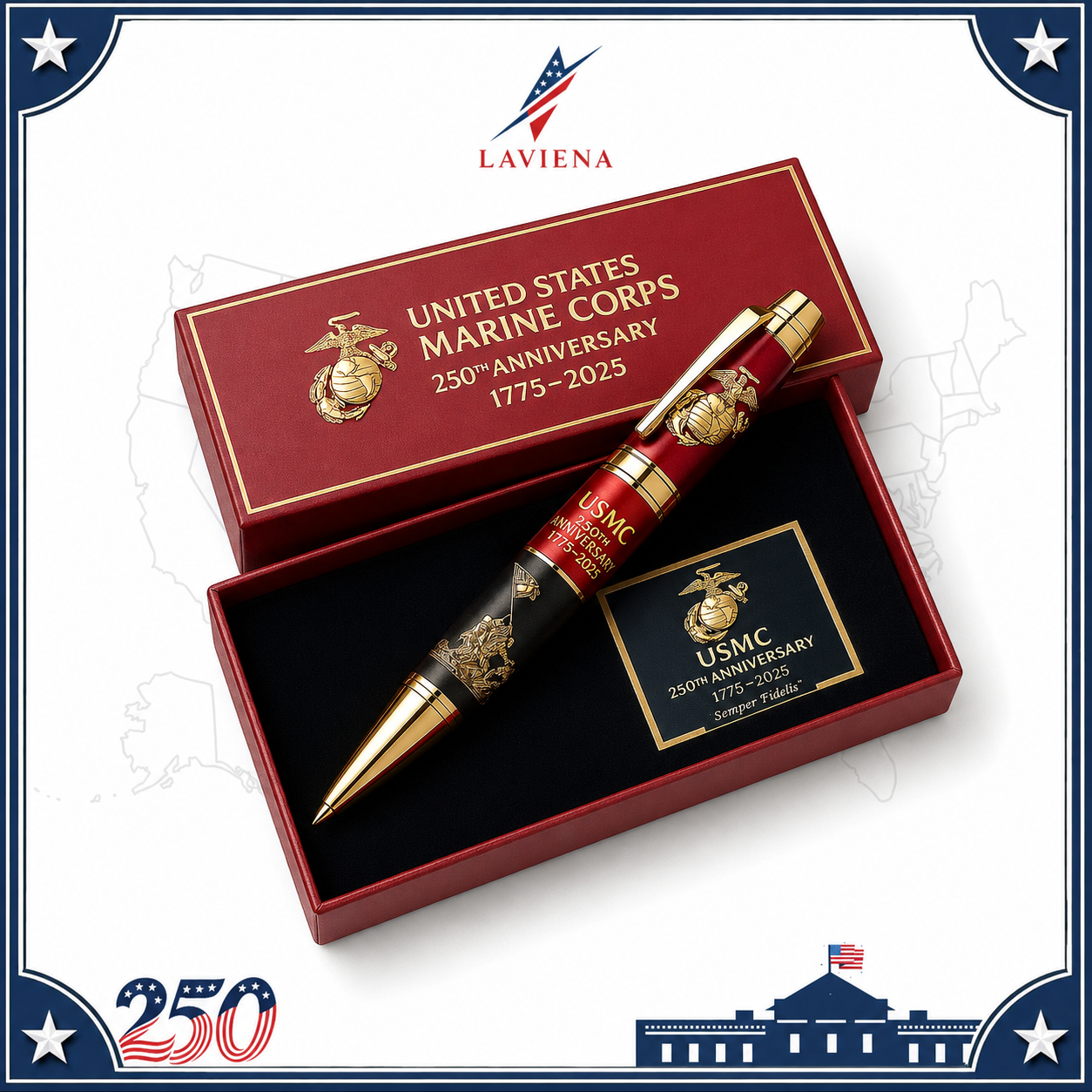 Laviena America 250th Anniversary Metal Commemorative Pen