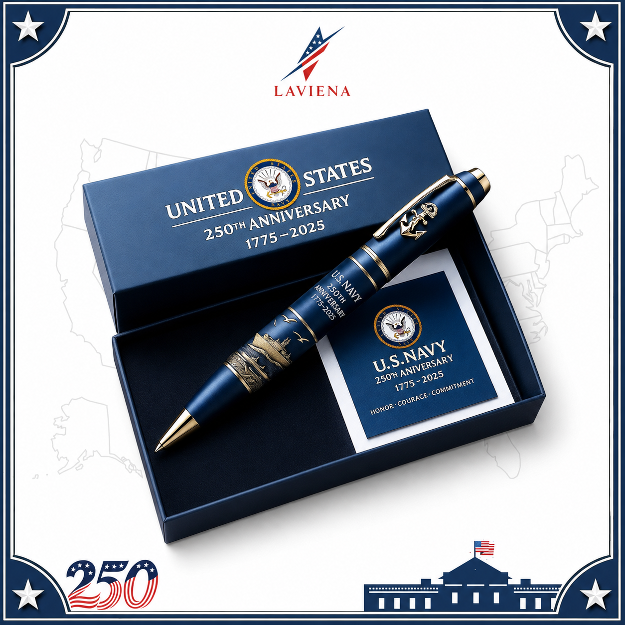 Laviena America 250th Anniversary Metal Commemorative Pen
