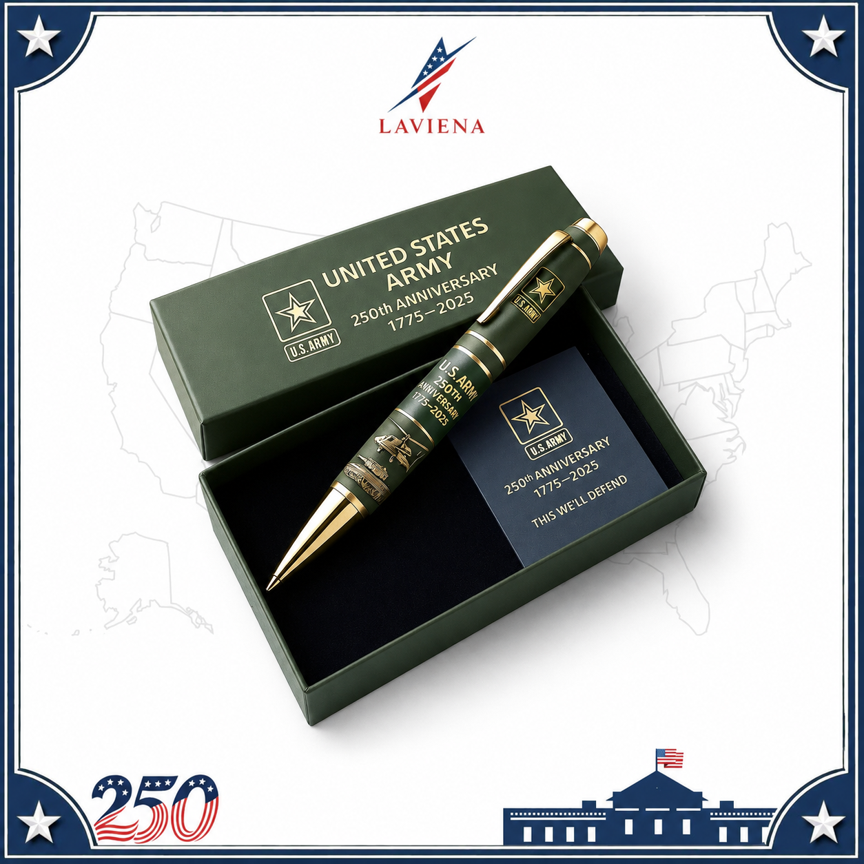 Laviena America 250th Anniversary Metal Commemorative Pen