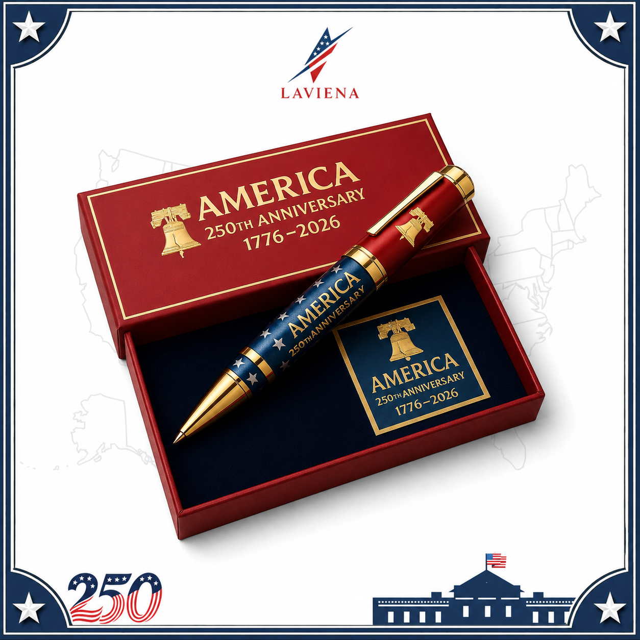 Laviena America 250th Anniversary Metal Commemorative Pen