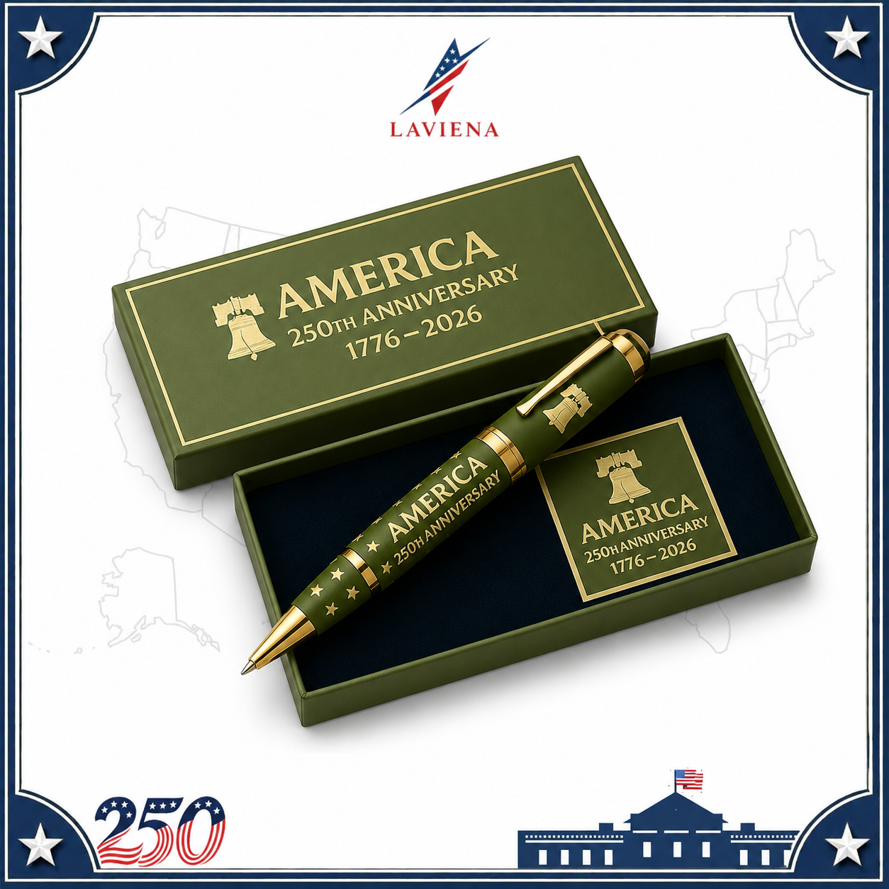 Laviena America 250th Anniversary Metal Commemorative Pen