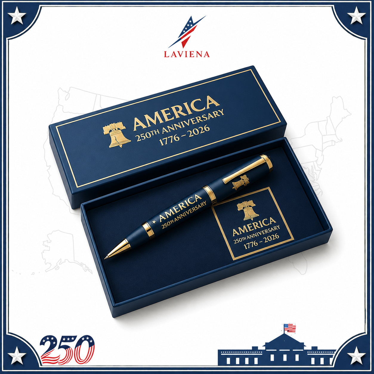 Laviena America 250th Anniversary Metal Commemorative Pen