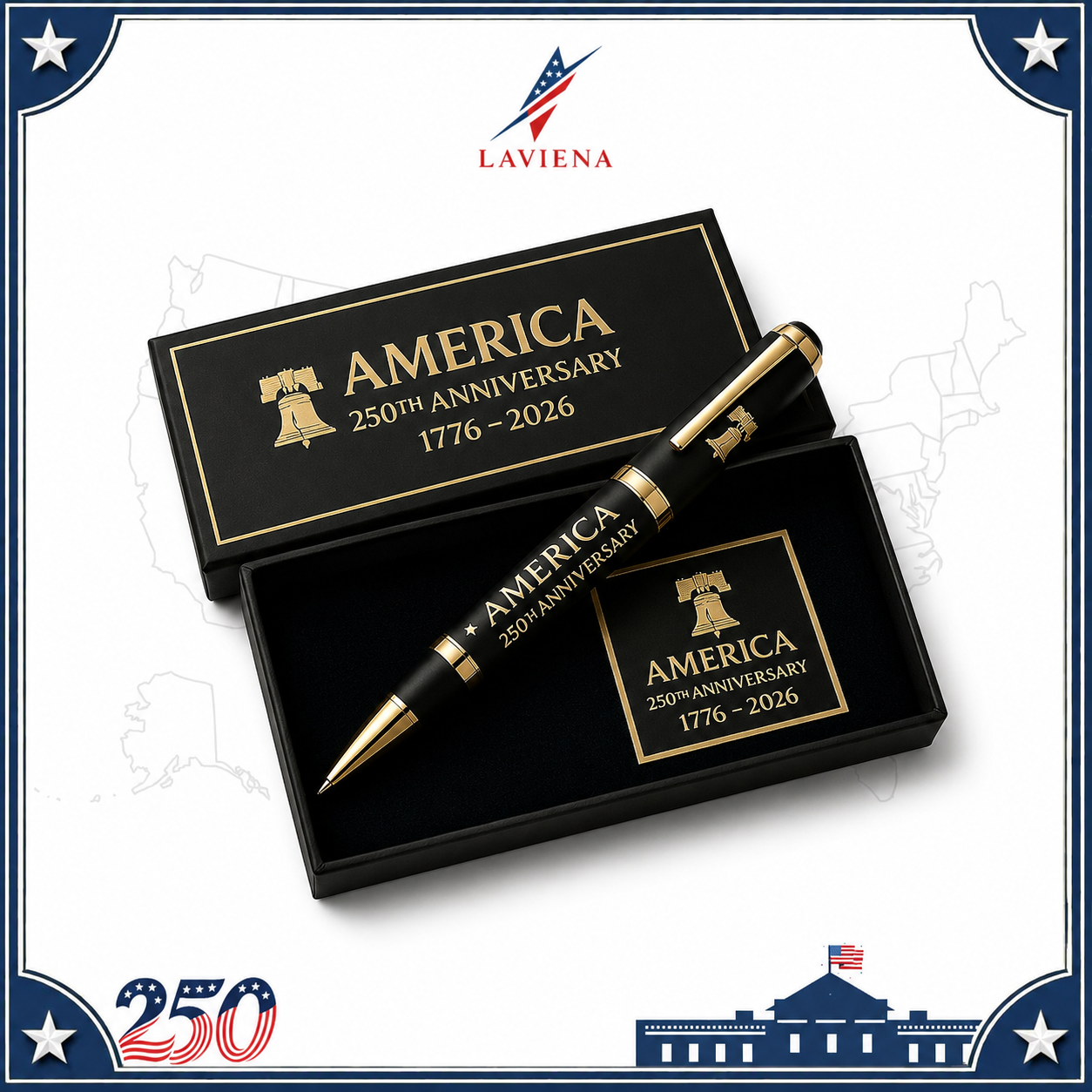 Laviena America 250th Anniversary Metal Commemorative Pen