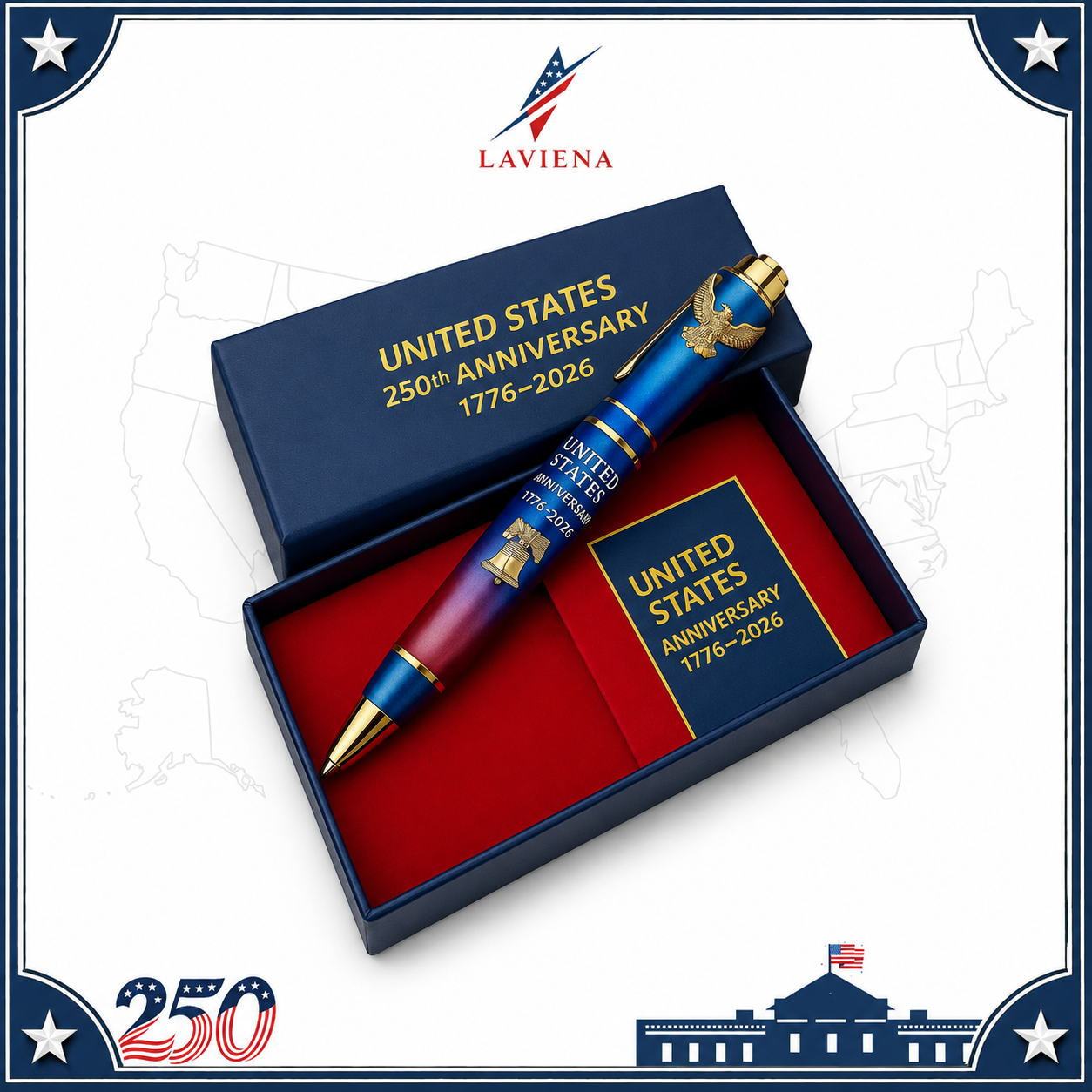 Laviena America 250th Anniversary Metal Commemorative Pen