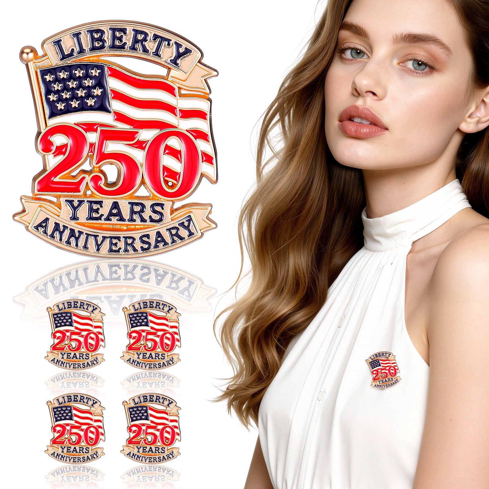 Laviena USA 250th Veteran Memorial Commemorative Brooch